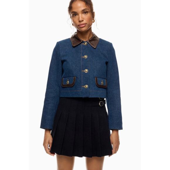 Sandro
Denim Jacket With Leather Collar - Picture 1 of 12